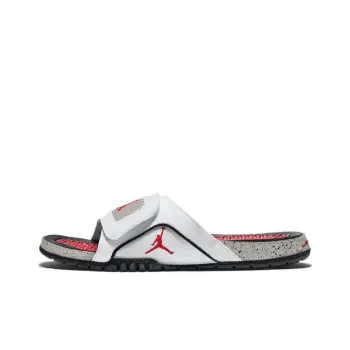 JORDAN Hydro 4 Retro White Red Slippers