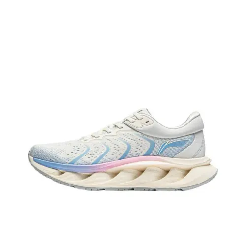 LiNing Running Shoes Men Low-Top Off White/Bright Sky Blue