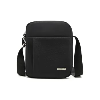 Old Man's Head Fabric With Synthetic Leather Shoulder Bag Regular Men's Black