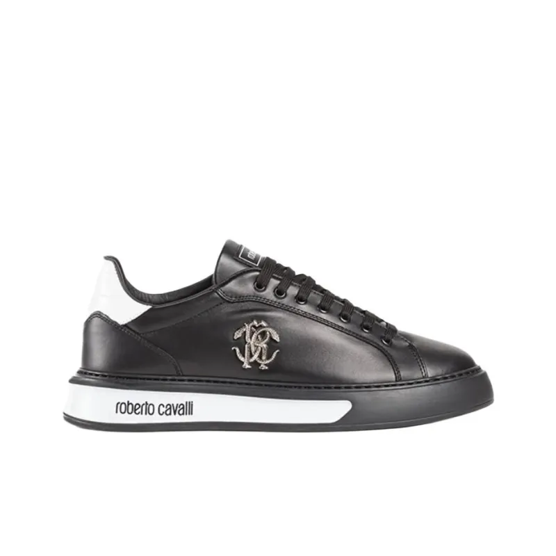 Roberto Cavalli Low-Top Skateboard Shoes Men's Black-1