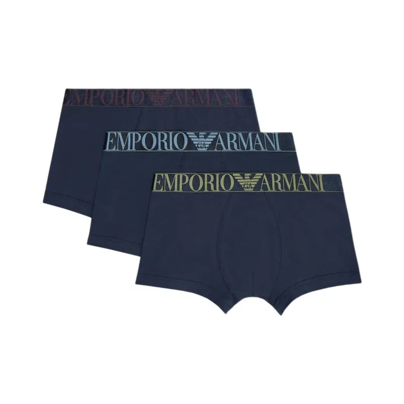 EMPORIO ARMANI Three pack Of Asv Shiny Logoband Organic cotton Boxer Briefs-0