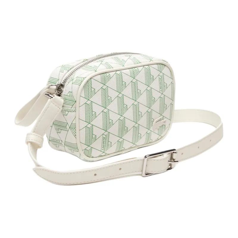 LACOSTE Coated PU Cotton Canvas Shoulder Bag Crossbody Bag Small Size Women's Green-1