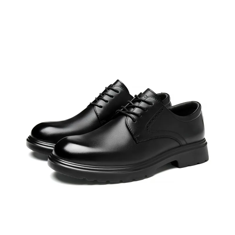HLA Dress Shoes Men Low Top Black-1