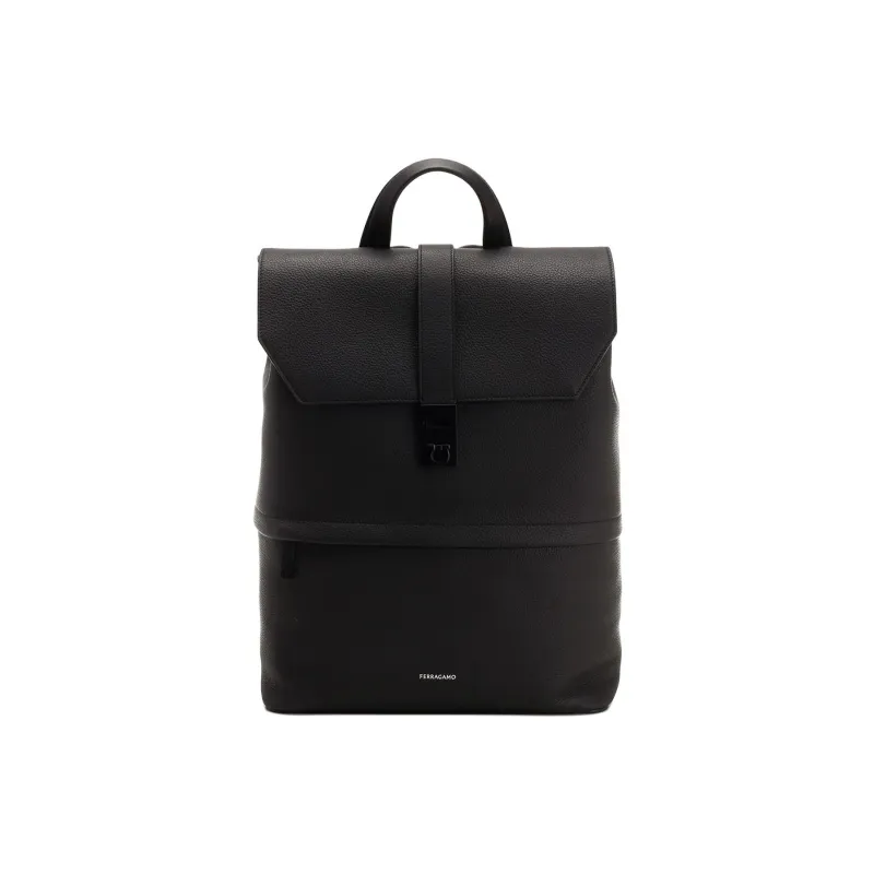 FERRAGAMO Calfskin Backpack Men's Black-0