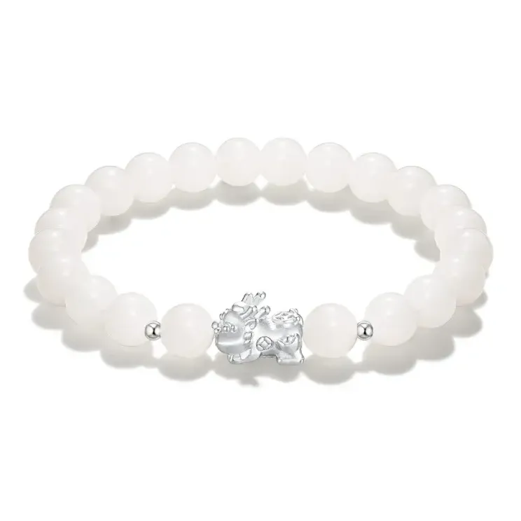 There Is You In The Long World White Jade Bodhi Bracelets Unisex-10