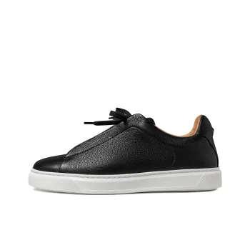 THOM WILLS Trendy Versatile Slip on Casual Shoes Low Top Skateboard Shoes Men's Black