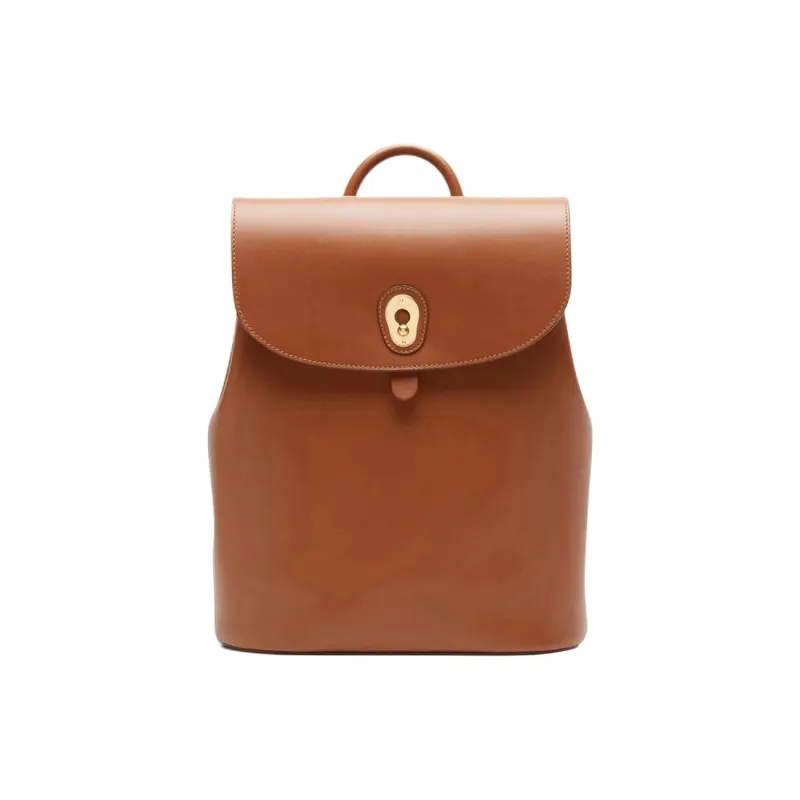 AU DEPART Calfskin Backpack Women's Brandy Brown-0