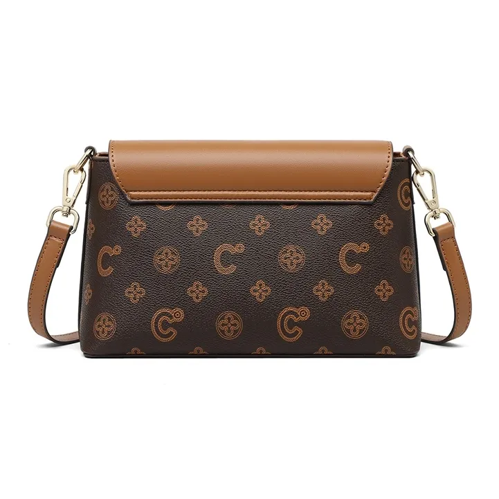C°BANNER Synthetic Leather One Shoulder Crossbody Small Square Bag Regular Women's Coffee-4