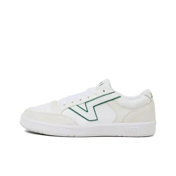 Vans Lowland Comfycush Anti-Slip Wear-Resistant Low-Top Skateboard Shoes Unisex White Green