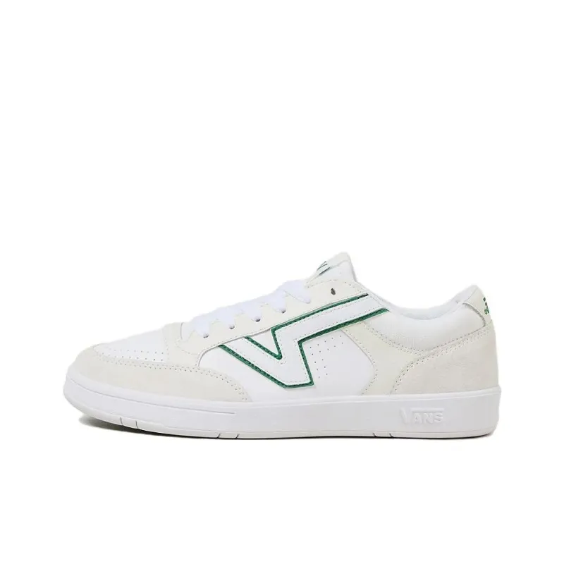 Vans Lowland Comfycush Anti-Slip Wear-Resistant Low-Top Skateboard Shoes Unisex White Green-0