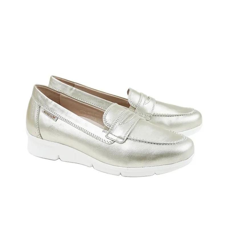 MEPHISTO Loafers Women's Gray Gold/Navy Blue-2