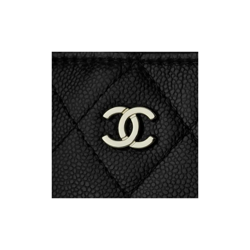 CHANEL Calfskin One Shoulder Crossbody Clutch Women's Black-6