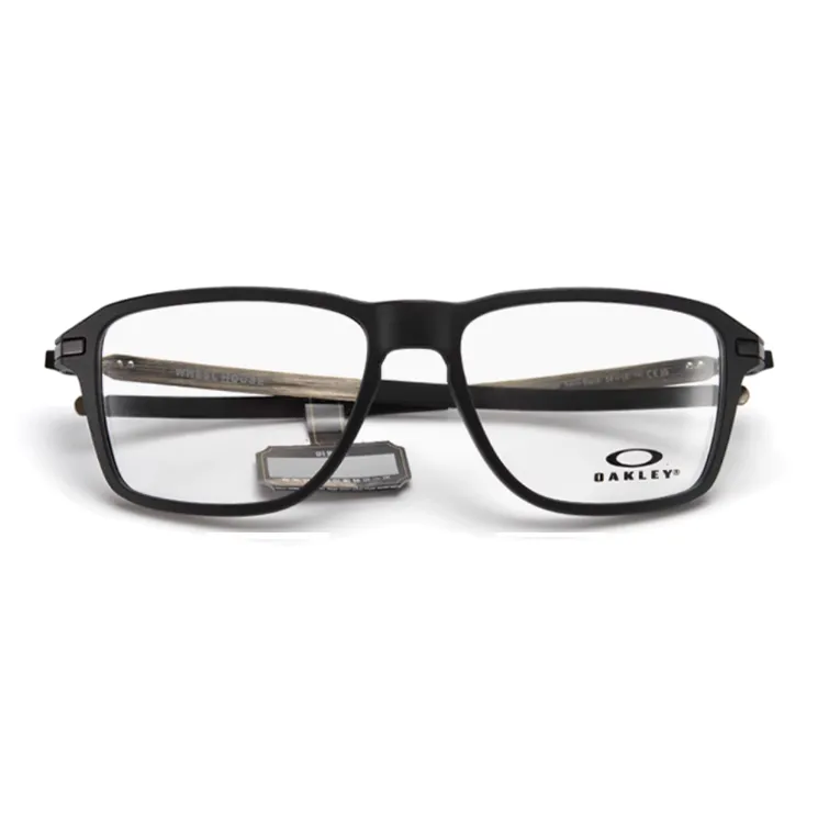 Oakley Plate Frame Rectangular Eyeglass Frames Men's Black-1