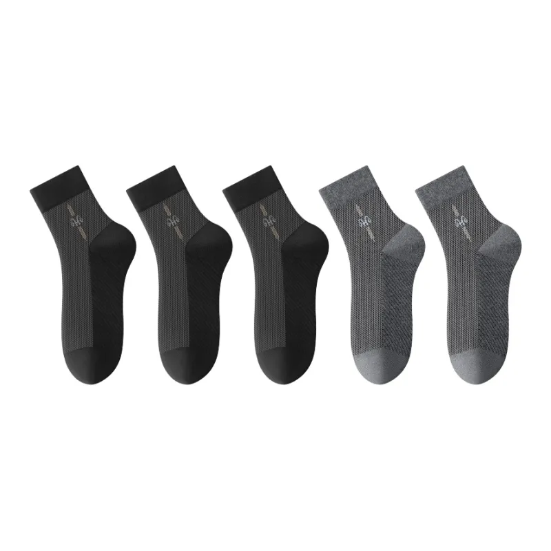 H YXIANG Mid Calf Socks Men's 5 Pack-7