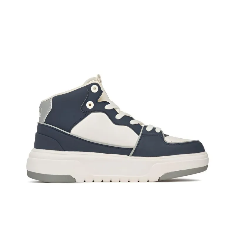 MLB Chunky Liner Slip Resistant Cushioning Wear Resistant Lightweight High Top Skateboard Shoes Unisex Marine Blue-1