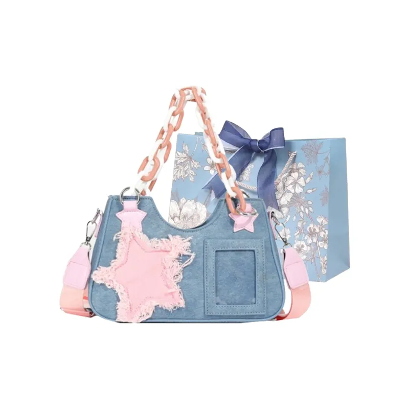 REDOO PU Shoulder Bag Women's Light Blue/Dark Blue/Blue/Black-8