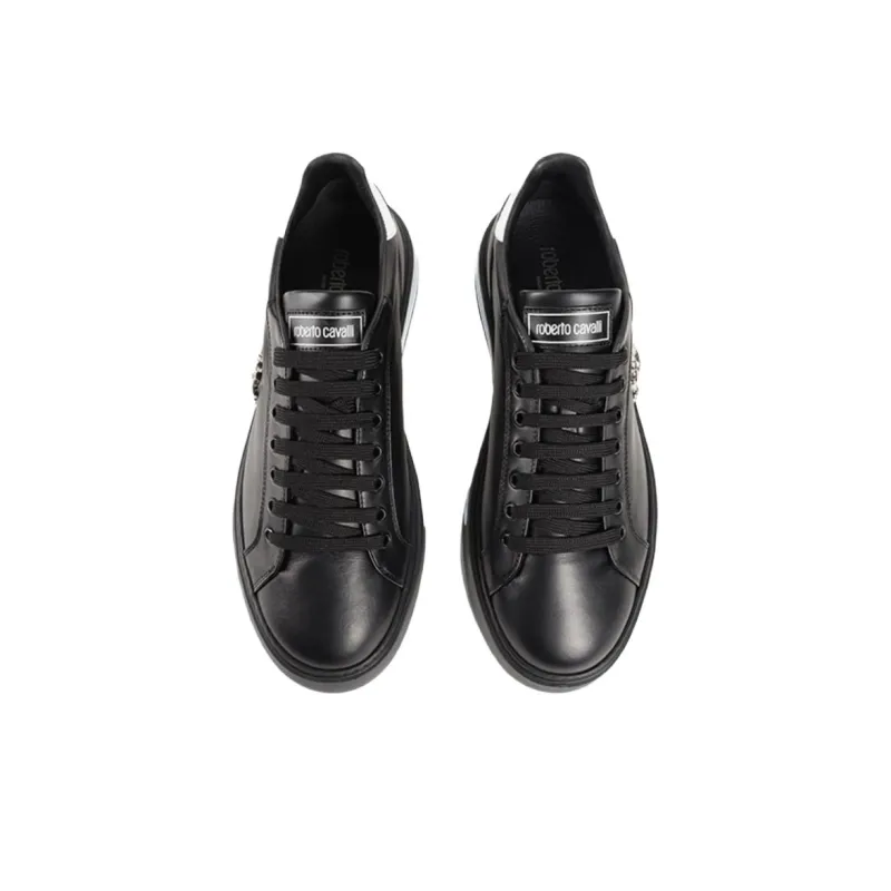 Roberto Cavalli Low-Top Skateboard Shoes Men's Black-4