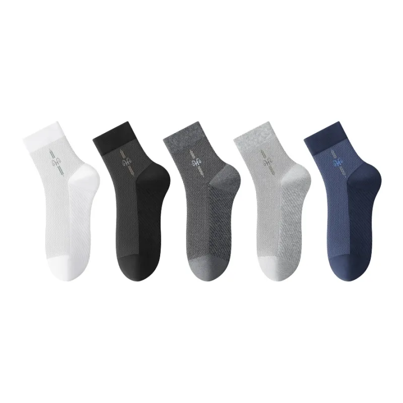 H YXIANG Mid Calf Socks Men's 5 Pack-1