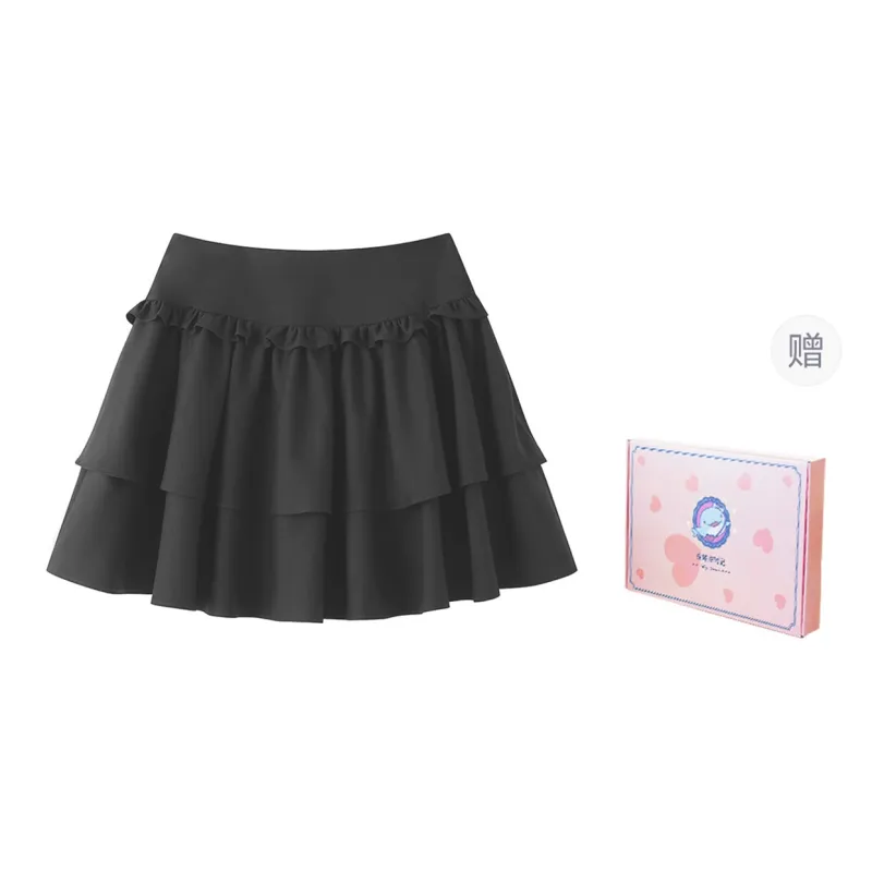 Tokyo Season Casual Short Skirts Spring And Fall Women's Gift Box Set Black Gray-1