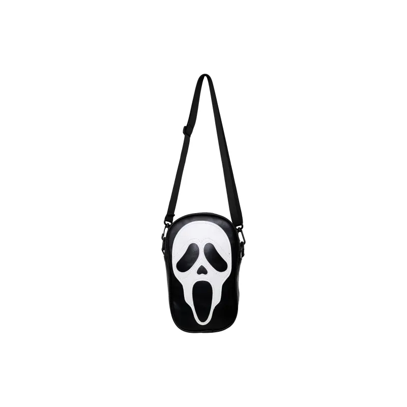 LEXI PU Crossbody Bag, Shoulder Bag Mini Unisex White/Black-2