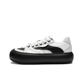LiNing Puff Platform Cushioning Low Top Skateboard Shoes Women's White Black