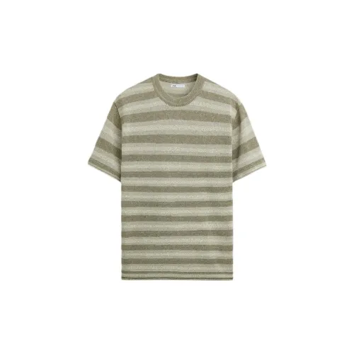 ZARA T-Shirts Men Green