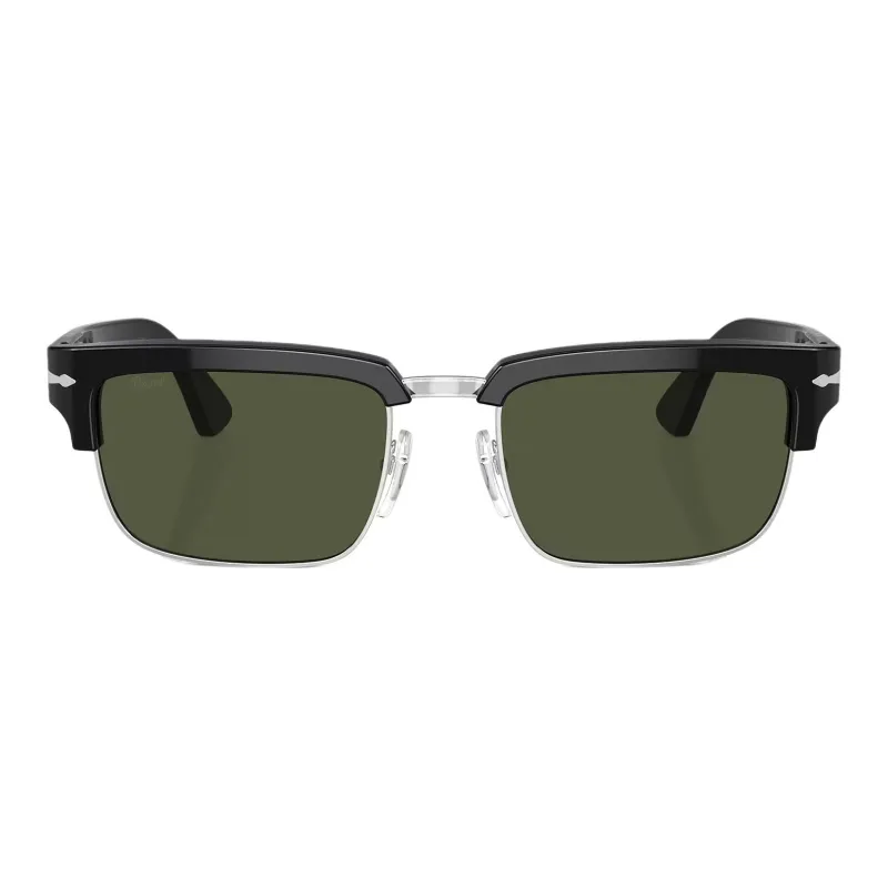 PERSOL Acetate Square Sunglasses Unisex Black-1