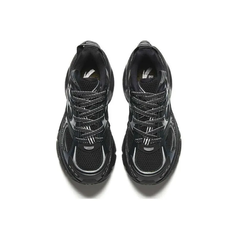 Anta Wear Resistant Low Top Casual Shoes Men's Black Silver-2