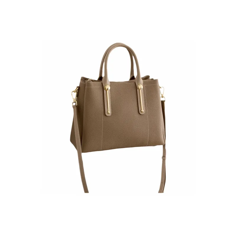 DIFENISE Cow Leather Crossbody Bag Handbag Large Size Unisex Khaki-2