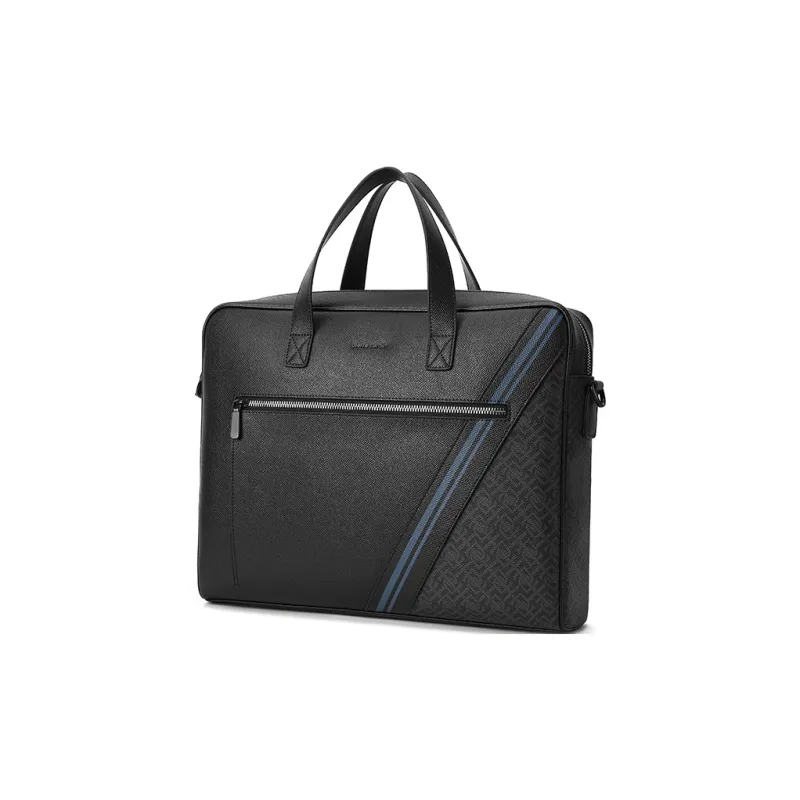 PIERRE CARDIN Large Capacity Computer Cow Leather Briefcase, One Shoulder Handbag, Crossbody Bag Men's-2