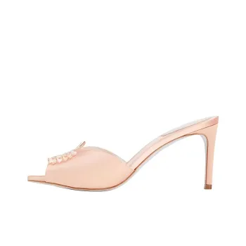RENE CAOVILLA Chantel Slide Slippers 8cm Women's Nude