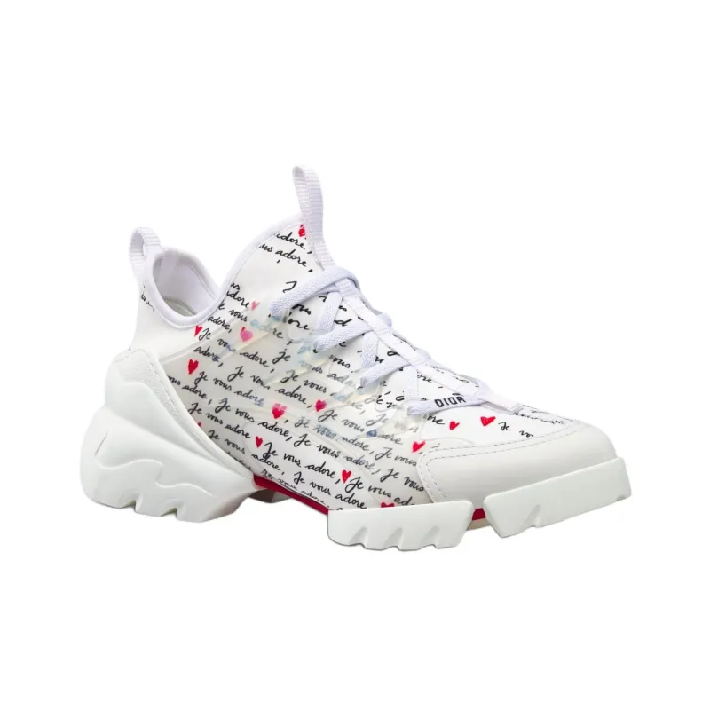 DIOR D-Connect Low-Top Casual Shoes Women's White-2