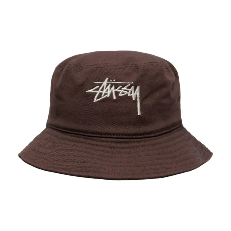 Stussy Cotton Bucket Hats Men's Brown-1