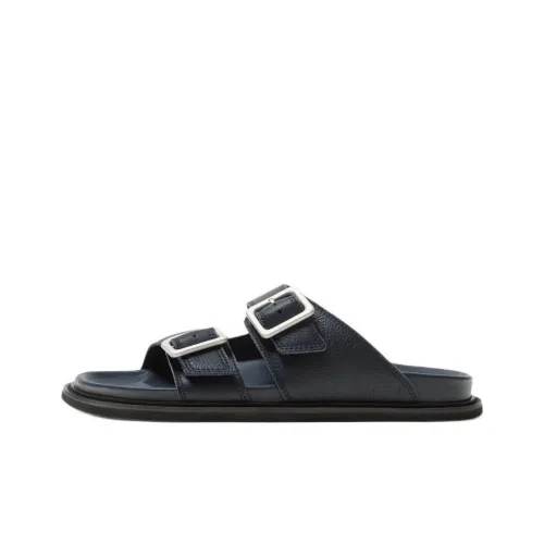 ZARA Slide Slippers Men Dark Blue