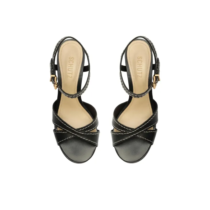 Schutz Keefa Strap Sandals 11.4cm Women's Black-3
