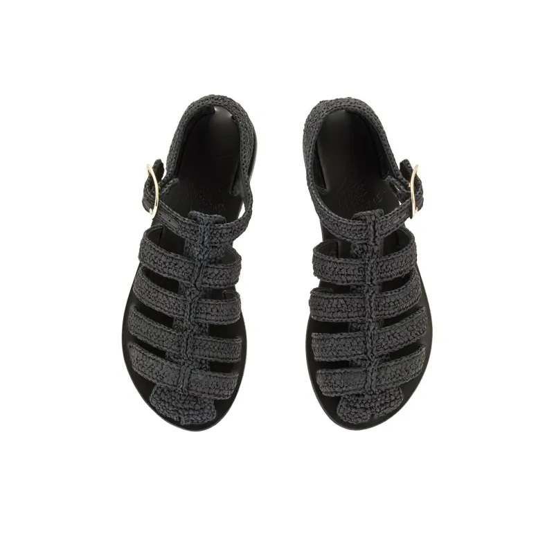 ANCIENT GREEK SANDALS Homeria Roman Sandals Women's Black-3
