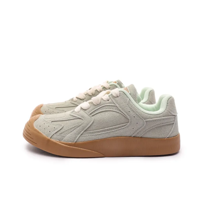 Mengsai Height Increasing Lightweight Breathable Low Top Casual Skateboard Shoes Unisex Green-1