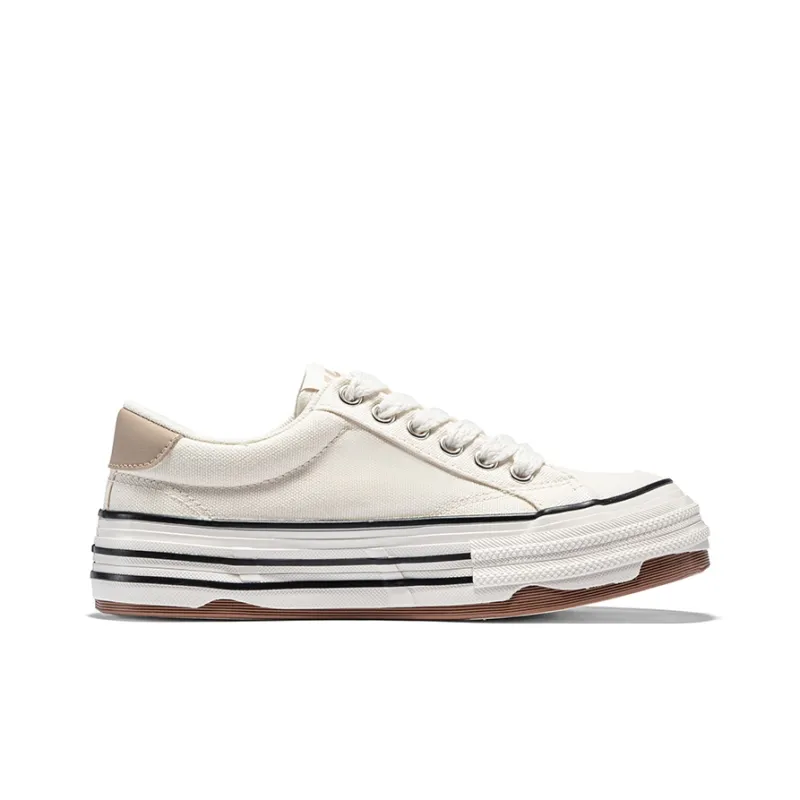 Warrior Students' Elegance Casual Women's Shoes Lightweight Low Top Canvas Shoes Women's Beige-1