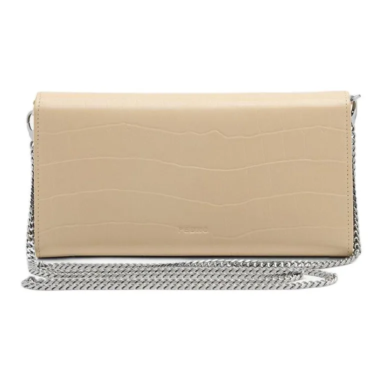 PEDRO Calfskin Shoulder Bag Crossbody Bag Wallet Women's Nude-2