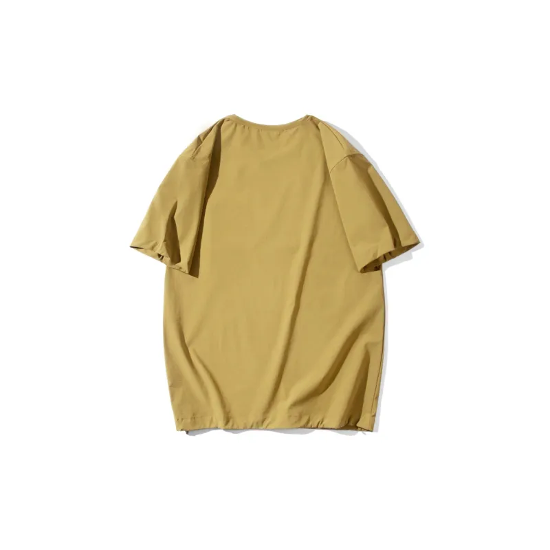 MOBI GARDEN Straight Fit Short Sleeved T Shirts Unisex Yellow Mud-1