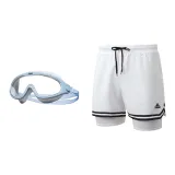 White Double-Layer Pants+White/Blue Swim Goggles