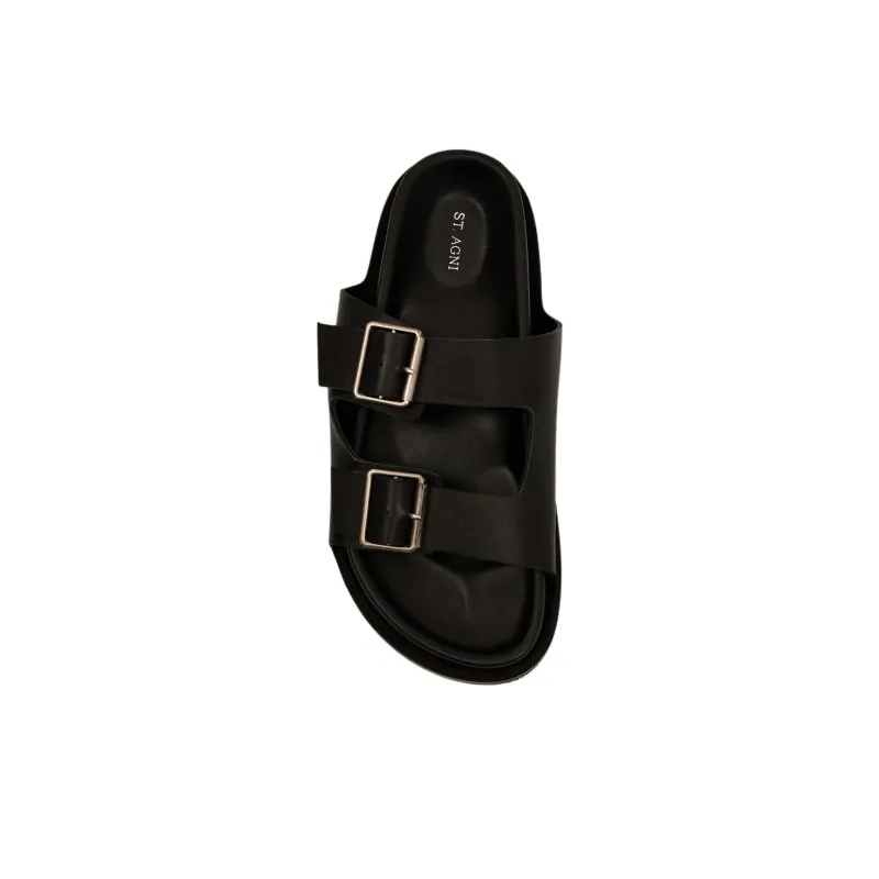 ST. AGNI Slide Slippers Women's Black-3