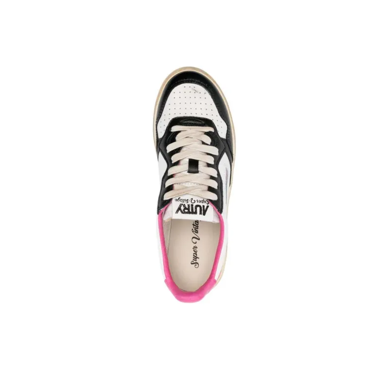 AUTRY Super Vintage Slip-Resistant Cushioning Low-Top Skateboard Shoes Women's White Black-4