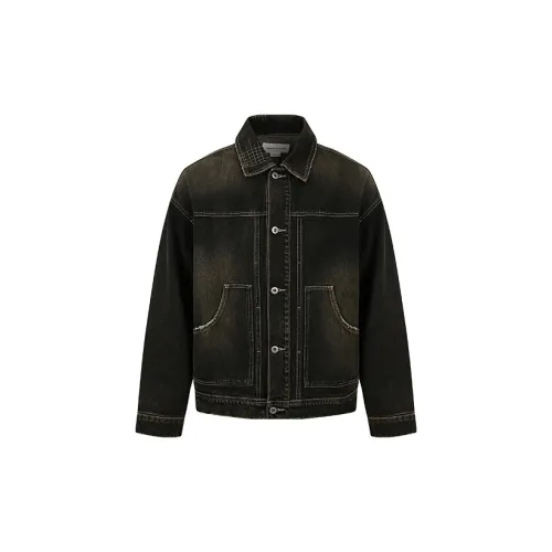 URBAN REVIVO Denim Jackets Men Stone Color