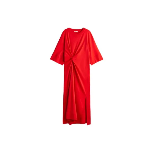 H&M Long-Sleeved Dresses Women's Bright Red