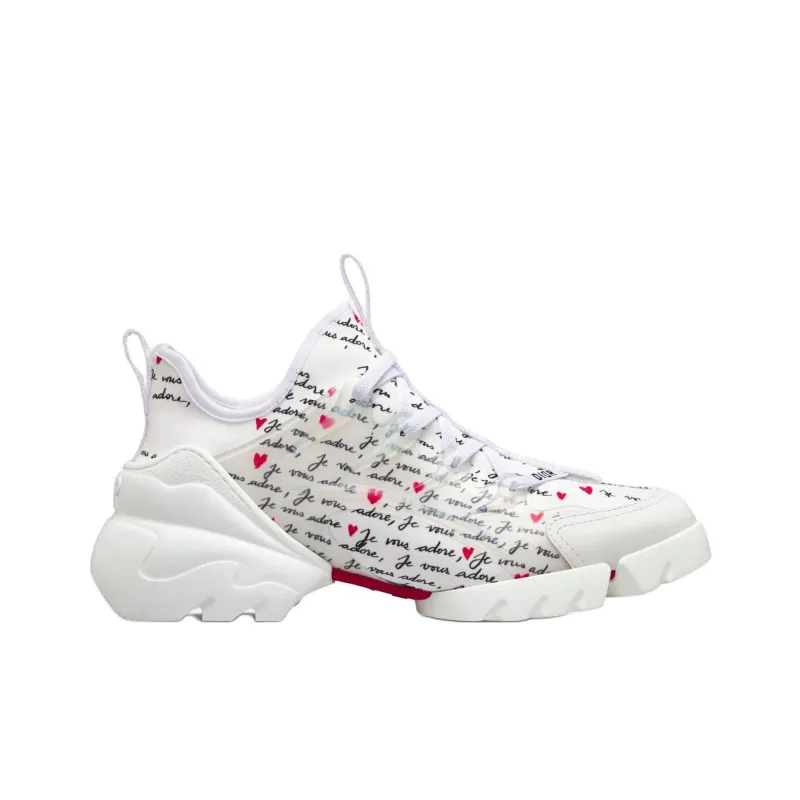 DIOR D-Connect Low-Top Casual Shoes Women's White-1