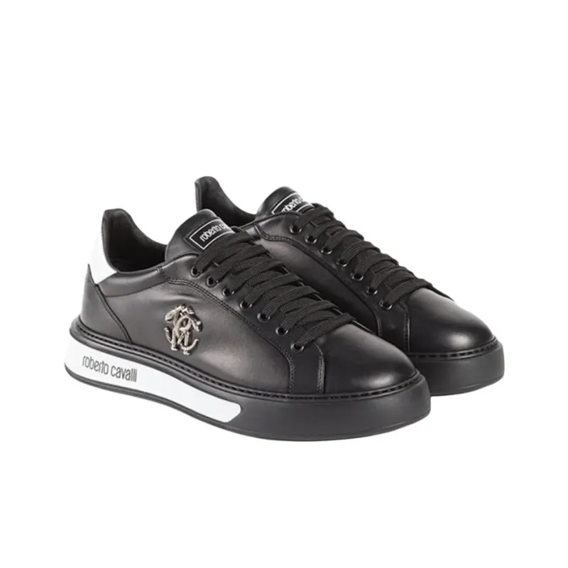 Roberto Cavalli Low-Top Skateboard Shoes Men's Black-2