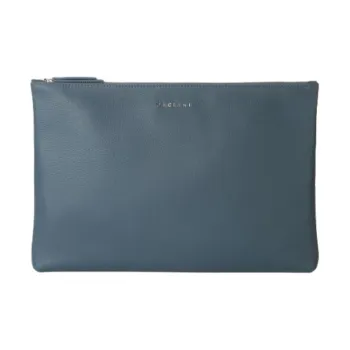 ORCIANI Grained Leather File Folder Clutch Men's Blue