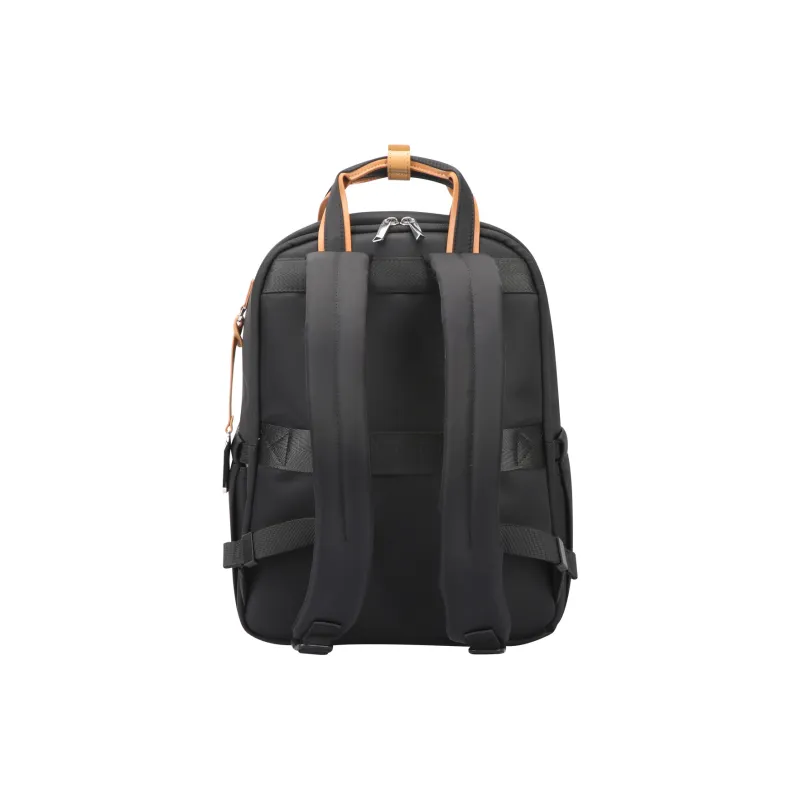 BOPAI Cow Leather Backpacks Backpack Laptop Bags Regular Unisex Black/Pink-3