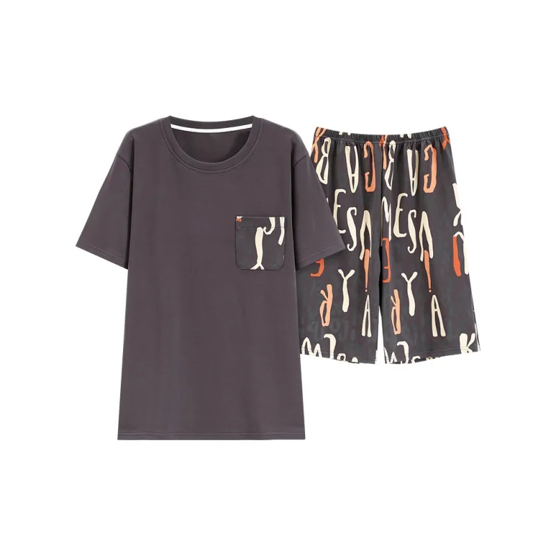 FENTENGCARE Pajama Set Men's Brown-0